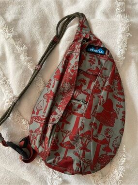 Kavu Red Mushroom Print Crossbody Sling Bag